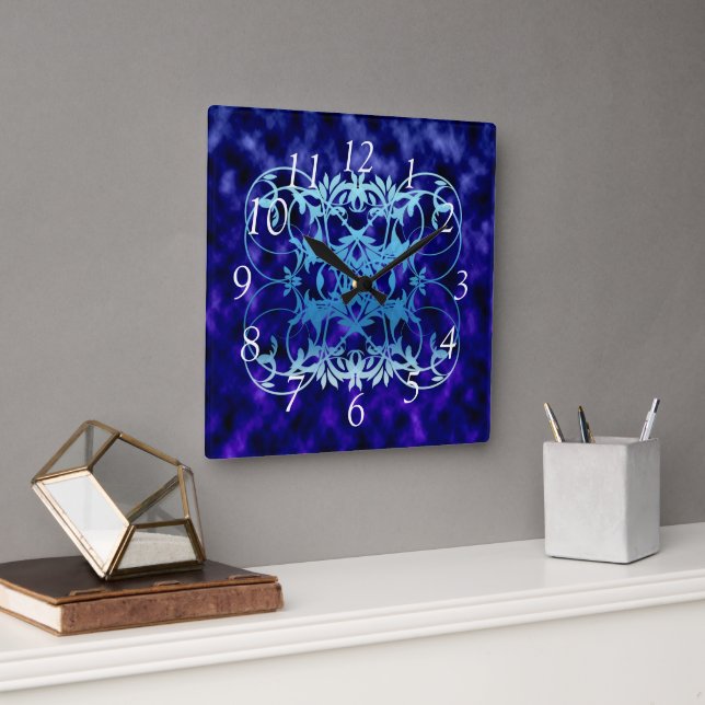 Blue Gate Large Clock Quadratische Wanduhr (Büro)