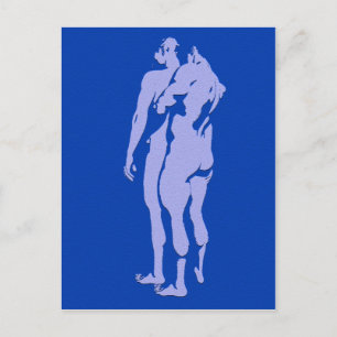 Blue Gay Liebe Postkarte