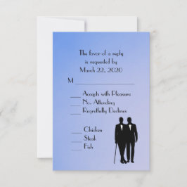 Blue Gay Wedding Menu UAWG RSVP Karte