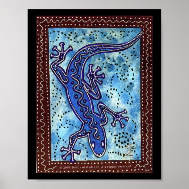 Blue Gecko Print Poster (Vorne)