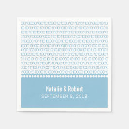 Blue Geek Chic Binary Code Paper Napkins Serviette