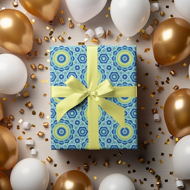 Blue Gefärbte Krawatte Mandala Wrapping Paper Roll Geschenkpapier (Von Creator hochgeladen)