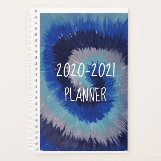 Blue Gefärbte Krawatte Planner 2020-2021 Planer (Vorderseite)