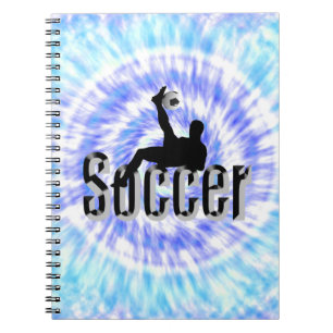 Blue Gefärbte Krawatte Soccer Design, Notebook Notizblock