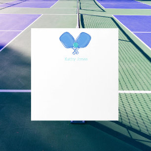 Blue gekreuzte Pickleball-Schläger & Ball individu Notizblock