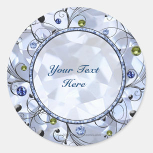 Blue Gem Runder Aufkleber