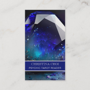 Blue Gemstone Crystal Psychal Tarot Reader QR Code Visitenkarte