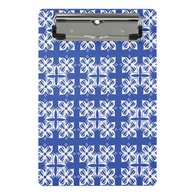 Blue gemustert Classic Planner Mini Klemmbrett (Vorderseite)