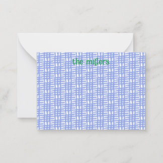 Blue Gemustert Flat Note Card Mitteilungskarte
