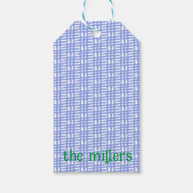 Blue Gemustert Gift Tag Geschenkanhänger (Vorderseite)