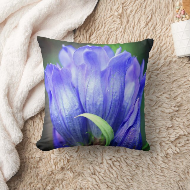 Blue Gentian Blume Kissen (Decke)
