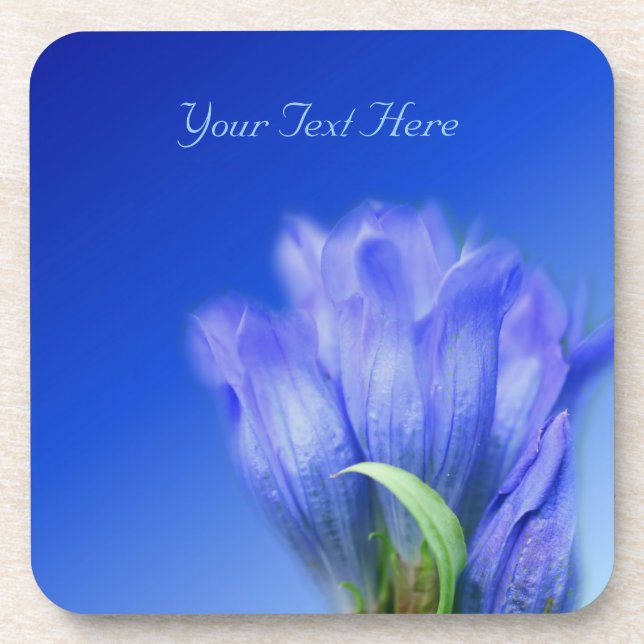 Blue Gentian Blume Nature Untersetzer Set (Vorderseite)