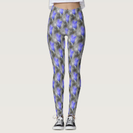 Blue Gentian Blume Naturkunstmuster Leggings