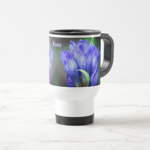 Blue Gentian Blume Personalisiert Reisebecher