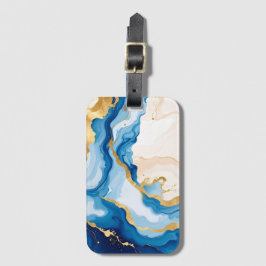 Blue geode Abstract Watercolor Luggage Tag Gepäckanhänger