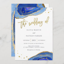 Blue Geode mit Gold| Hochzeit