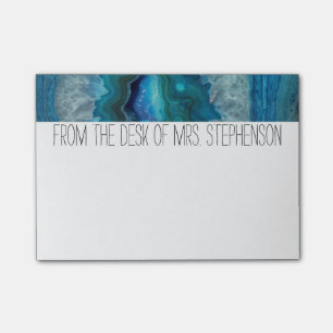 Blue Geode Rock Mineral Agate Crystal Image Post-it Klebezettel