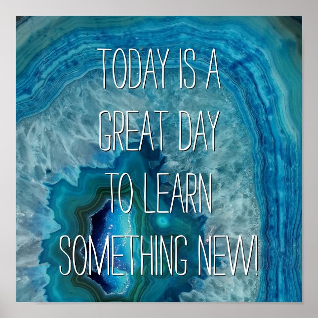 Blue Geode Rock Mineral Agate Crystal Image Poster (Vorne)