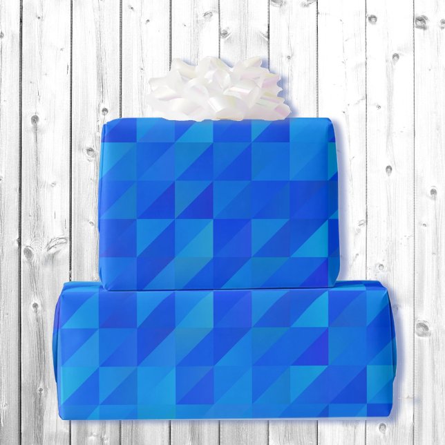 Blue Geometric Birthday Giftwrap für Ihm Geschenkpapier (Von Creator hochgeladen)