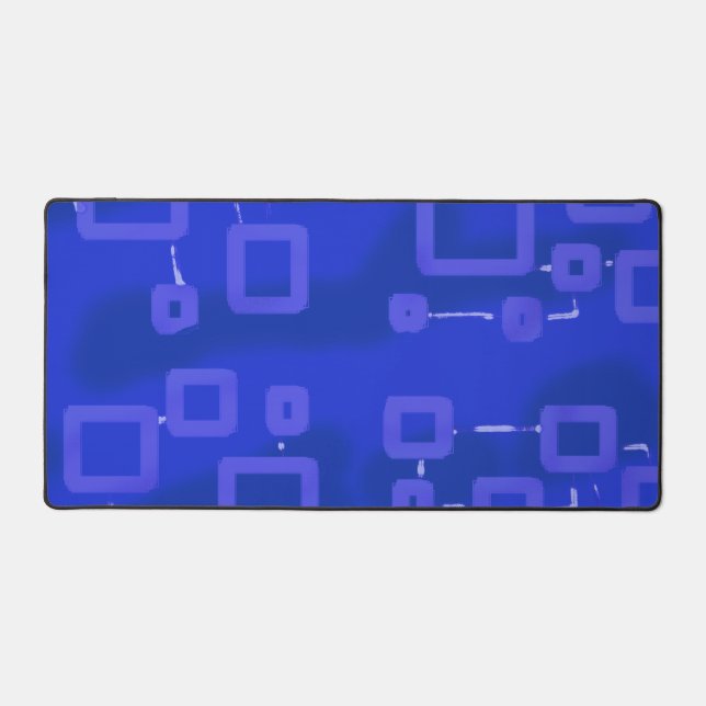 Blue Geometric Desk Mat Schreibtischunterlage (Vorderseite)
