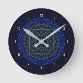 Blue Geometric Moirè Uhr