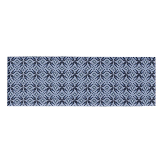 Blue Geometric Pattern Retro Style Namenschild (Vorderseite)