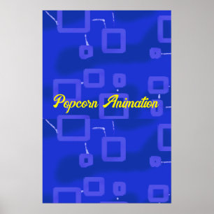 Blue Geometric Poster