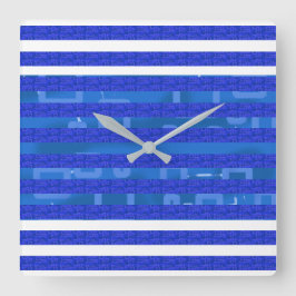 Blue Geometric Quadratische Wanduhr