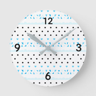 Blue Geometrie Runde Wanduhr