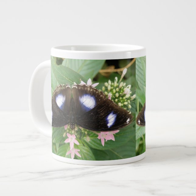 Blue Gepunktet Butterfly Tasse (Vorderseite Links)