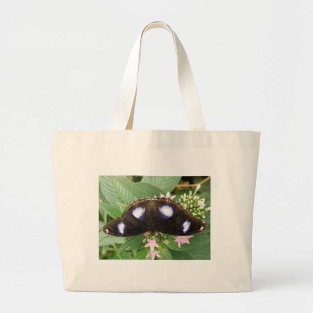 Blue Gepunktet Butterfly Toag Jumbo Stoffbeutel (Vorne)