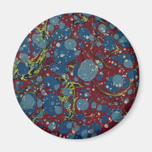 Blue Gepunktet Red Marbling Magnet