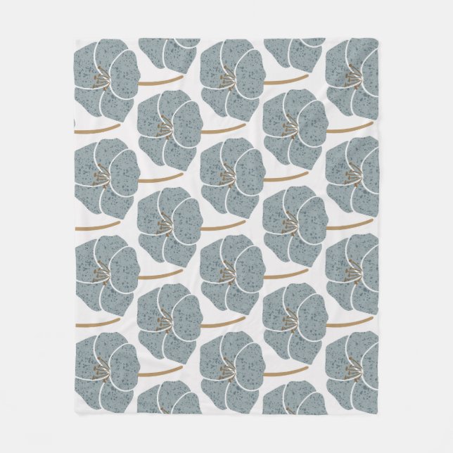 Blue Geranium Blume Romantisches Muster. Fleecedecke (Vorderseite)