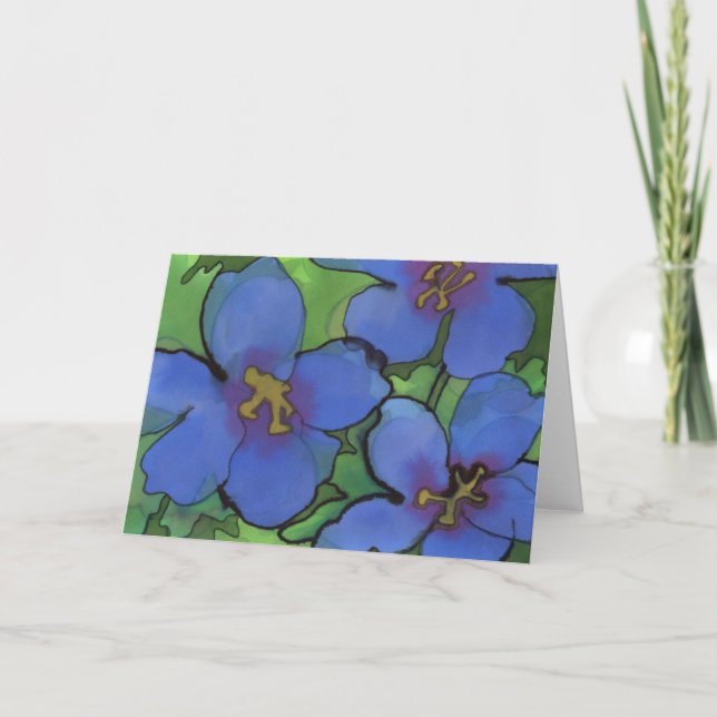 Blue Geraniums Greetings Card Karte (Vorderseite)