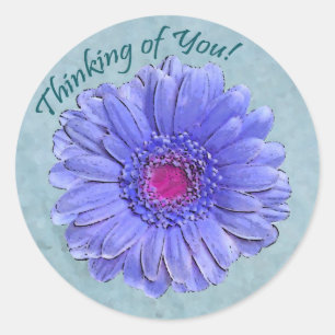 Blue Gerbera Denken Sie an Ihren Aufkleber