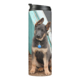 Blue German Shepherd Puppy Thermosbecher
