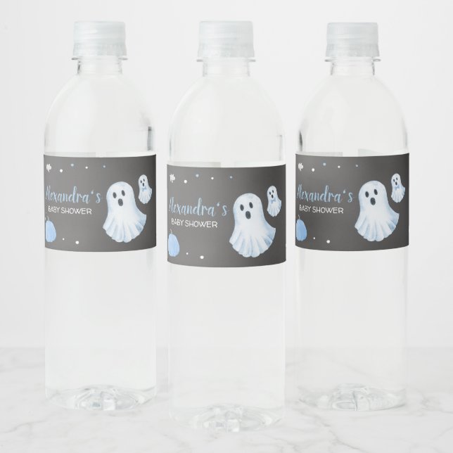 Blue Ghost eine kleine Boo Baby Dusche Wasserflaschenetikett (Flaschen)