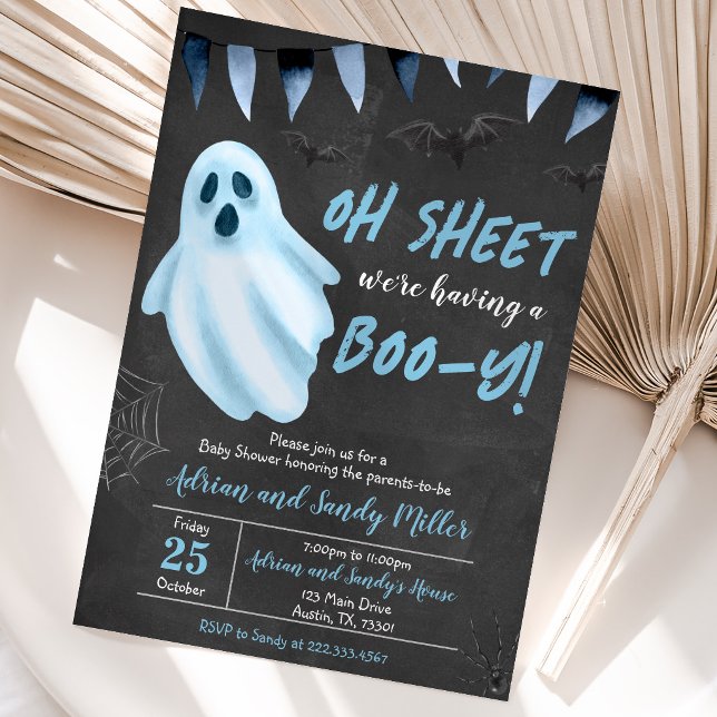 Blue Ghost Halloween Baby Dusche Einladung (Von Creator hochgeladen)