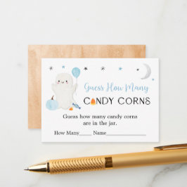 Blue Ghost Halloween Guess Wie viele Spiel Begleitkarte