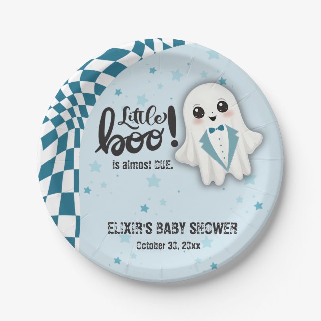 Blue Ghost Little Boo ist fast die richtige Baby D Pappteller (Vorderseite)