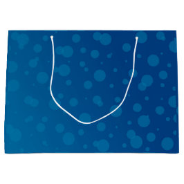 Blue gift bag with white polka dots große geschenktüte