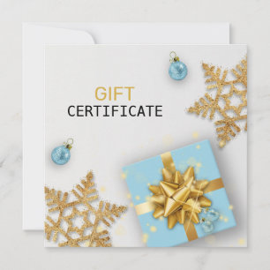 Blue Gift Gold Snowflakes Weihnachtsball Geschenkk