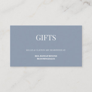 Blue Gift Registry Enclosure Card Begleitkarte