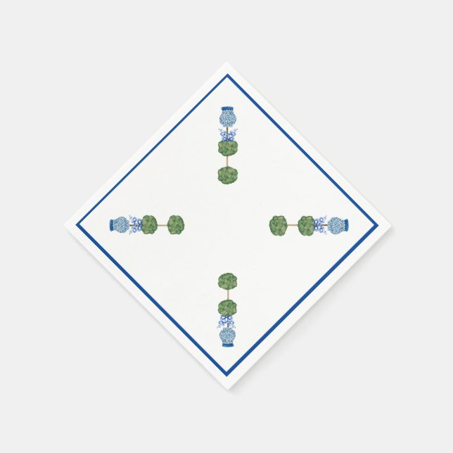 Blue Ginger Jars Jar Topiary Vine Serviette (Ecke)