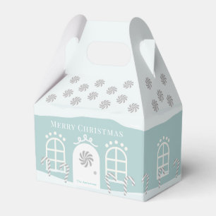 Blue Gingerbrot House Christmas Holiday Favor Box Geschenkschachtel