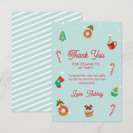 Blue Gingerbrot House Weihnachten Geburtstag Dankeskarte