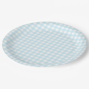 Blue Gingham 1 Pappteller