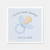 Blue Gingham Baby Boy Schnuller Baby Showroom Napk