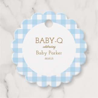 Blue Gingham Baby Showdusche Gevor Tag Geschenkanhänger