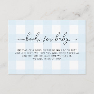 Blue Gingham Books for Baby Card Begleitkarte